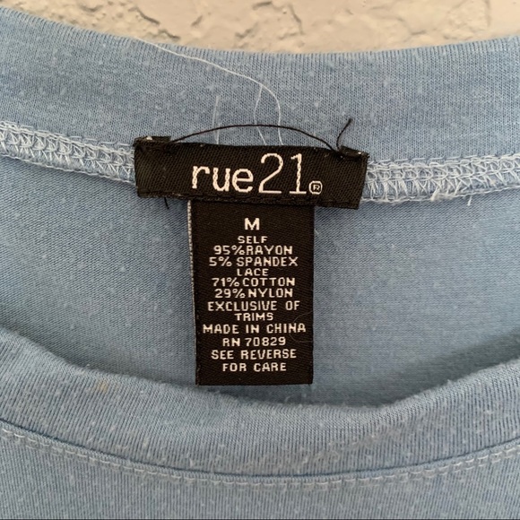 Rue 21 Blue Shirt M - Picture 2 of 4